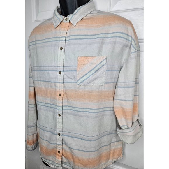 Prana Tops - prAna Womens Roll-tab Flannel Shirt Large